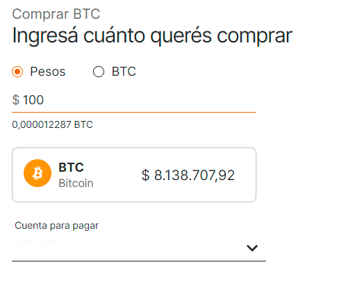 Compra BTC en Banco Galicia, Argentina.