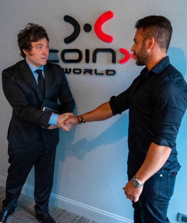 Javier Milei mostró su participación con CoinX.