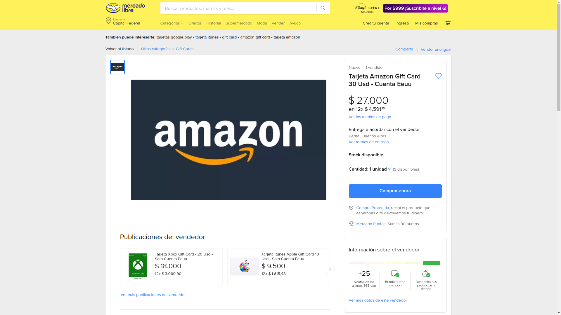 El dólar Mercado Libre se consigue a casi $900 a través de las giftcards de Amazon